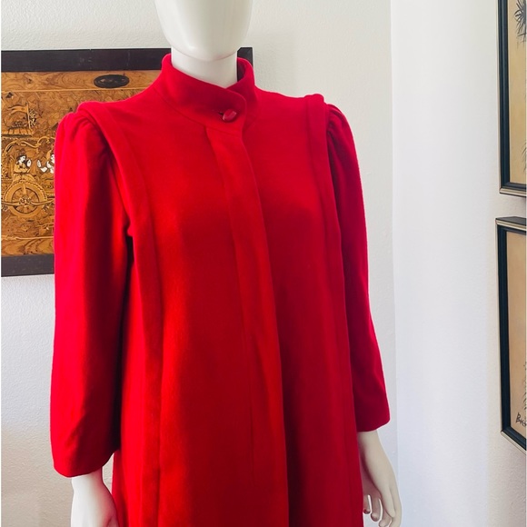 Vintage Small Red Wool Overcoat - Picture 10 of 10